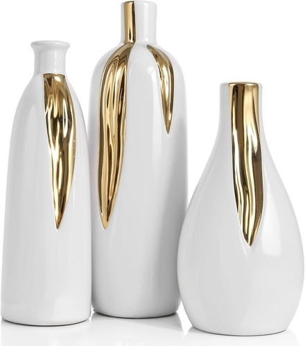 White and gold vase - vase, 3
